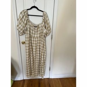 Nasty Gal Plus Size Check Smock Midi Dress